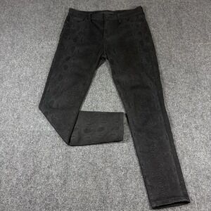 Joe's The Icon Jeans 29 Black Animal Print Mid Rise Skinny Ankle Snake‎ 32x27.5